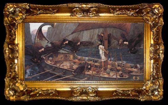 framed  John William Waterhouse ulysses and the Sirens, ta009-2
